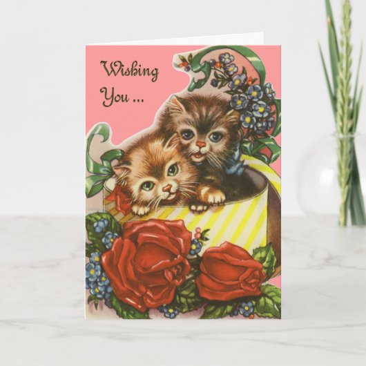ヴィンテージバレンタイン猫ちゃん シーズンカード (正面)