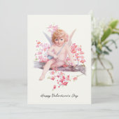 ヴィンテージバレンタイン笑顔のキューピッドと弓 シーズンカード (スタンド正面)