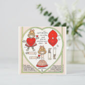 ヴィンテージバレンタイン紙の人形アートカード カード (スタンド正面)