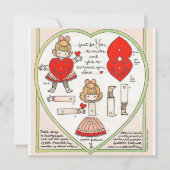 ヴィンテージバレンタイン紙の人形アートカード カード (正面)