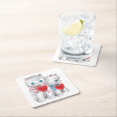 ヴィンテージバレンタイン紙コースター スクエアペーパーコースター (インサイチュ)