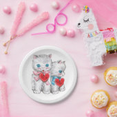 ヴィンテージバレンタイン紙プレート ペーパープレート (パーティー)