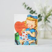 ヴィンテージバレンタイン編み物 シーズンポストカード (スタンド正面)