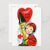 ヴィンテージバレンタイン船少年の休日はがき シーズンポストカード (正面/裏面)