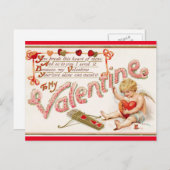 ヴィンテージバレンタイン補修ハート シーズンポストカード (正面/裏面)