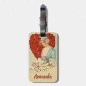 ヴィンテージバレンタイン赤いハートラゲッジタグ ラゲッジタグ (裏面縦)
