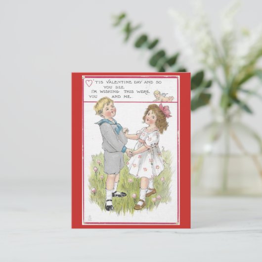 ヴィンテージバレンタイン1915踊りボーイ&ガール シーズンポストカード (スタンド正面)