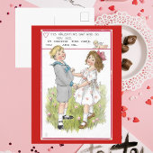 ヴィンテージバレンタイン1915踊りボーイ&ガール シーズンポストカード