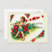 ヴィンテージバレンタイン シーズンポストカード (正面/裏面)