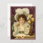 ヴィンテージバレンタインCC0348はがき シーズンポストカード (正面/裏面)