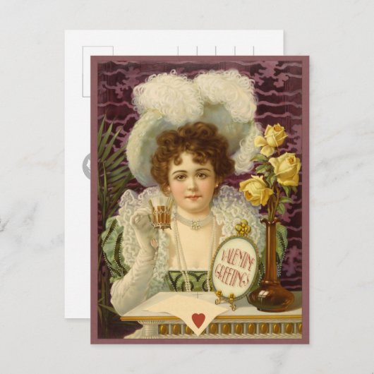 ヴィンテージバレンタインCC0348はがき シーズンポストカード (正面/裏面)