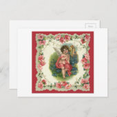 ヴィンテージバレンタニビクトリアンエンジェル シーズンポストカード (正面/裏面)