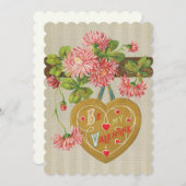 ヴィンテージバレンティーンズデイカード サンキューカード (正面/裏面)