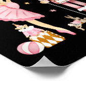 ヴィンテージバレーナツクラッカークリスマスピンククリスマスWome ポスター (角)