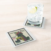 ヴィンテージバレーフォージクリスマススタンプ ガラスコースター (アングル)