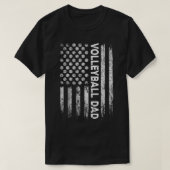 ヴィンテージバレーボールパパUSA国旗レトロファーザーズデー Tシャツ (デザイン正面)