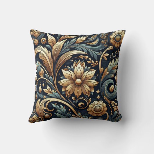 ヴィンテージバロックのエレガンス:リーガルフローラルネッサンス クッション (裏面)