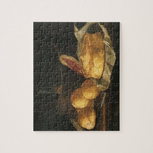 ヴィンテージバロックの残りの生活パン、タルト、ハム ジグソーパズル (縦)