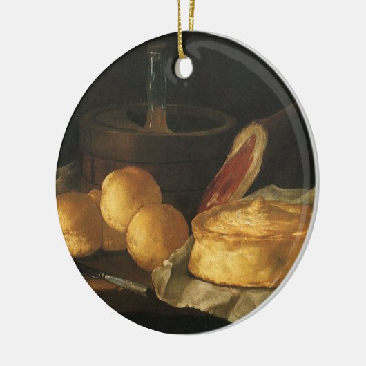 ヴィンテージバロックの残りの生活パン、タルト、ハム セラミックオーナメント (左)