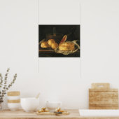 ヴィンテージバロックの残りの生活パン、タルト、ハム ポスター (キッチン)