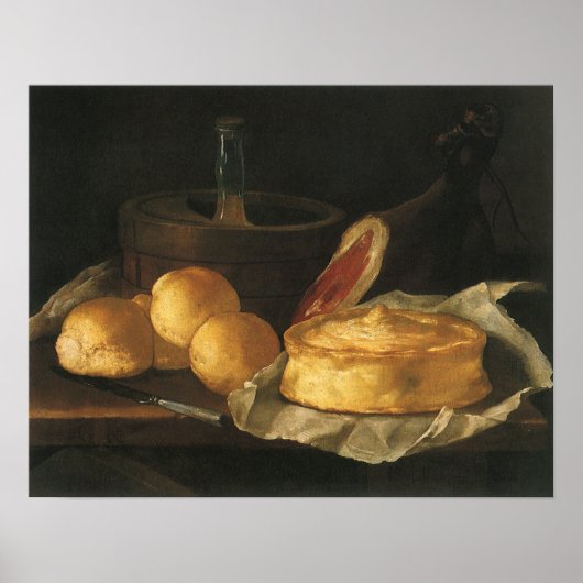 ヴィンテージバロックの残りの生活パン、タルト、ハム ポスター (正面)