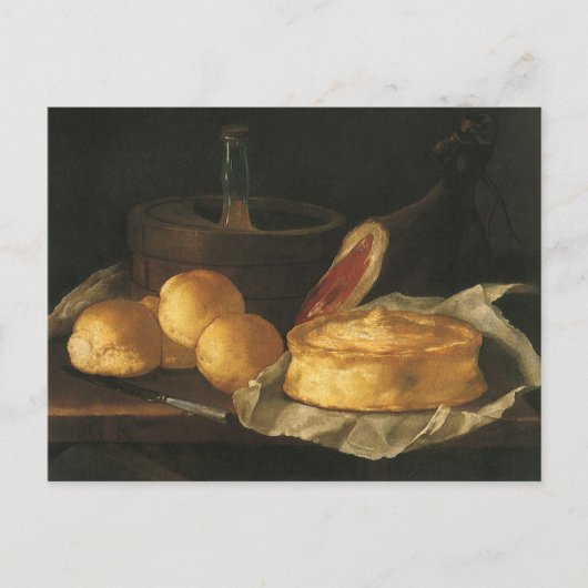 ヴィンテージバロックの残りの生活パン、タルト、ハム ポストカード (正面)