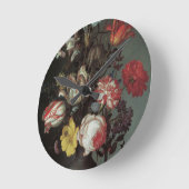 ヴィンテージバロックの花バイバルタサール・ファン・デル・アスト ラウンド壁時計 (傾斜)