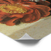 ヴィンテージバロックの花、チューリップと花瓶のバラ ポスター (角)