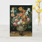 ヴィンテージバロックの静物花が花瓶に カード (黄色い花)