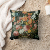 ヴィンテージバロックの静物花が花瓶に クッション (ブランケット)