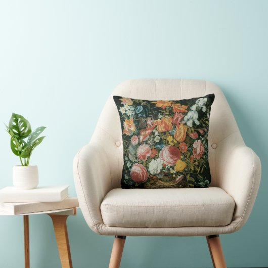 ヴィンテージバロックの静物花が花瓶に クッション (椅子)