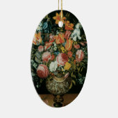 ヴィンテージバロックの静物花が花瓶に セラミックオーナメント (右)