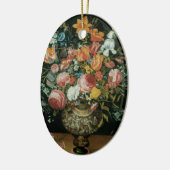 ヴィンテージバロックの静物花が花瓶に セラミックオーナメント (左)