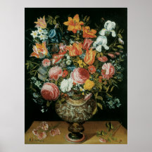 ヴィンテージバロックの静物花が花瓶に