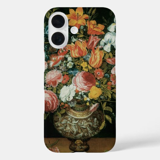 ヴィンテージバロックの静物花が花瓶に Case-Mate iPhoneケース (裏面)