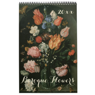 ヴィンテージバロックの静物花の美術絵画 カレンダー