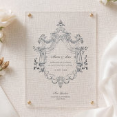 ヴィンテージバロックオーナメントエレガントウェディング 招待状
