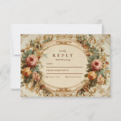 ヴィンテージバロックバラ結婚ズ 出欠カード (正面)