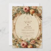 ヴィンテージバロックバラ結婚ズ 招待状 (正面)