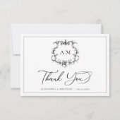 ヴィンテージバロックフローラクビクトリアンレ結婚スト サンキューカード (正面)