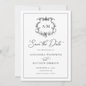 ヴィンテージバロックフローラクビクトリアンレ結婚スト セーブザデート (正面)