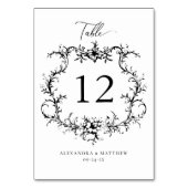 ヴィンテージバロックフローラクビクトリアンレ結婚スト テーブルナンバー (正面)