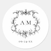 ヴィンテージバロックフローラクビクトリアンレ結婚スト ラウンドシール (正面)