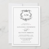 ヴィンテージバロックフローラクビクトリアンレ結婚スト 招待状 (正面)