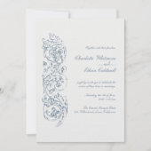 ヴィンテージバロックフローラ縁どオーナメント結婚の 招待状 (正面)