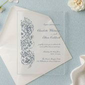 ヴィンテージバロックフローラ縁どオーナメント結婚の 招待状