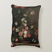 ヴィンテージバロックフローラ静物花瓶 アクセントクッション (裏面(縦))