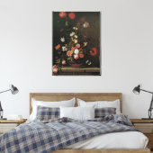 ヴィンテージバロックフローラ静物花瓶 キャンバスプリント (インサイチュ (寝室))