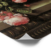 ヴィンテージバロックフローラ静物花瓶 ポスター (角)