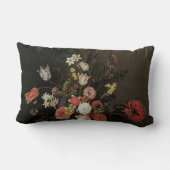 ヴィンテージバロックフローラ静物花瓶 ランバークッション (裏面)